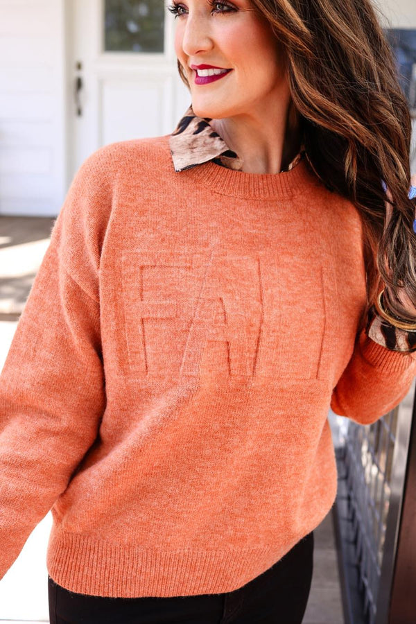 Heathered Rust Orange deals Cotton Unisex Sweater Geoffrey Beene Fall