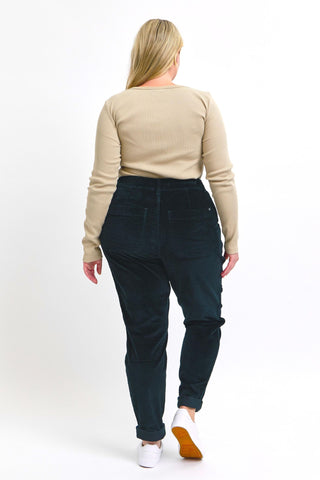 Rocking Around Corduroy Judy Blue Joggers in Curvy