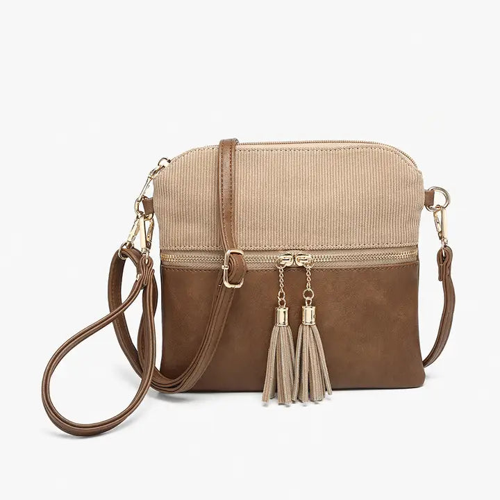 Tara Corduroy 2 Tone Crossbody/Wristlet