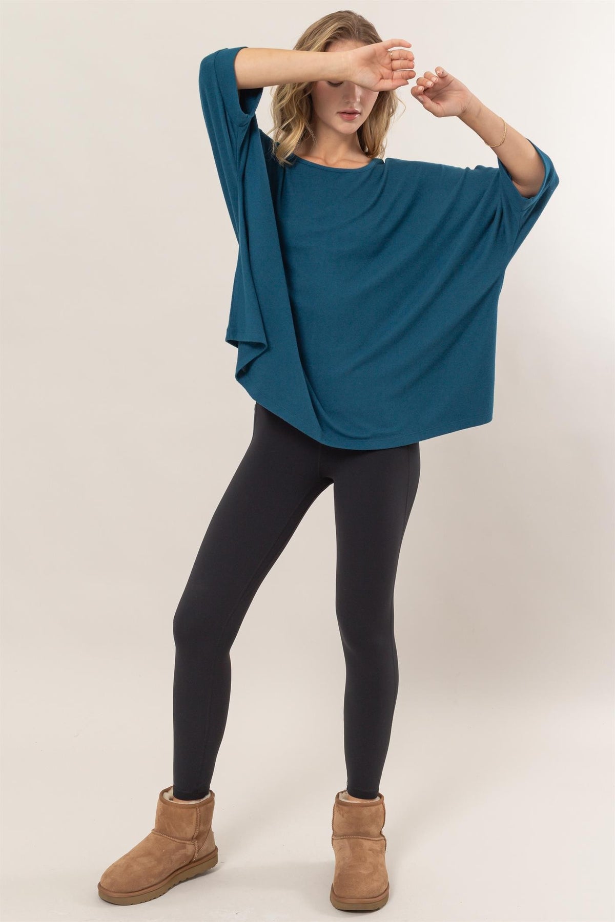 Weekend Vibes Top in Dark Teal