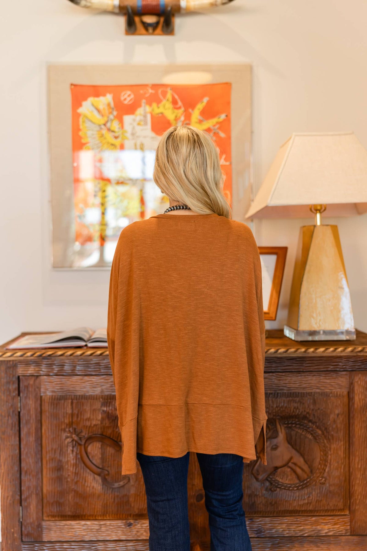 Weekend Ease Pocket Top in Caramel