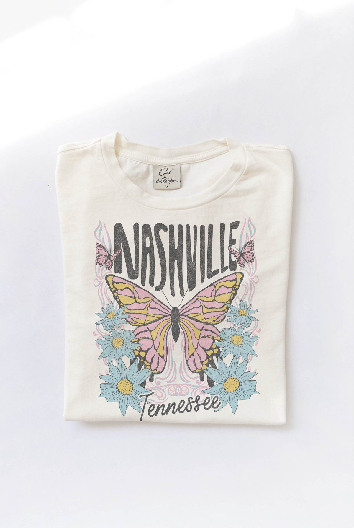 Nashville Butterfly On Mineral Wash Graphic Tee