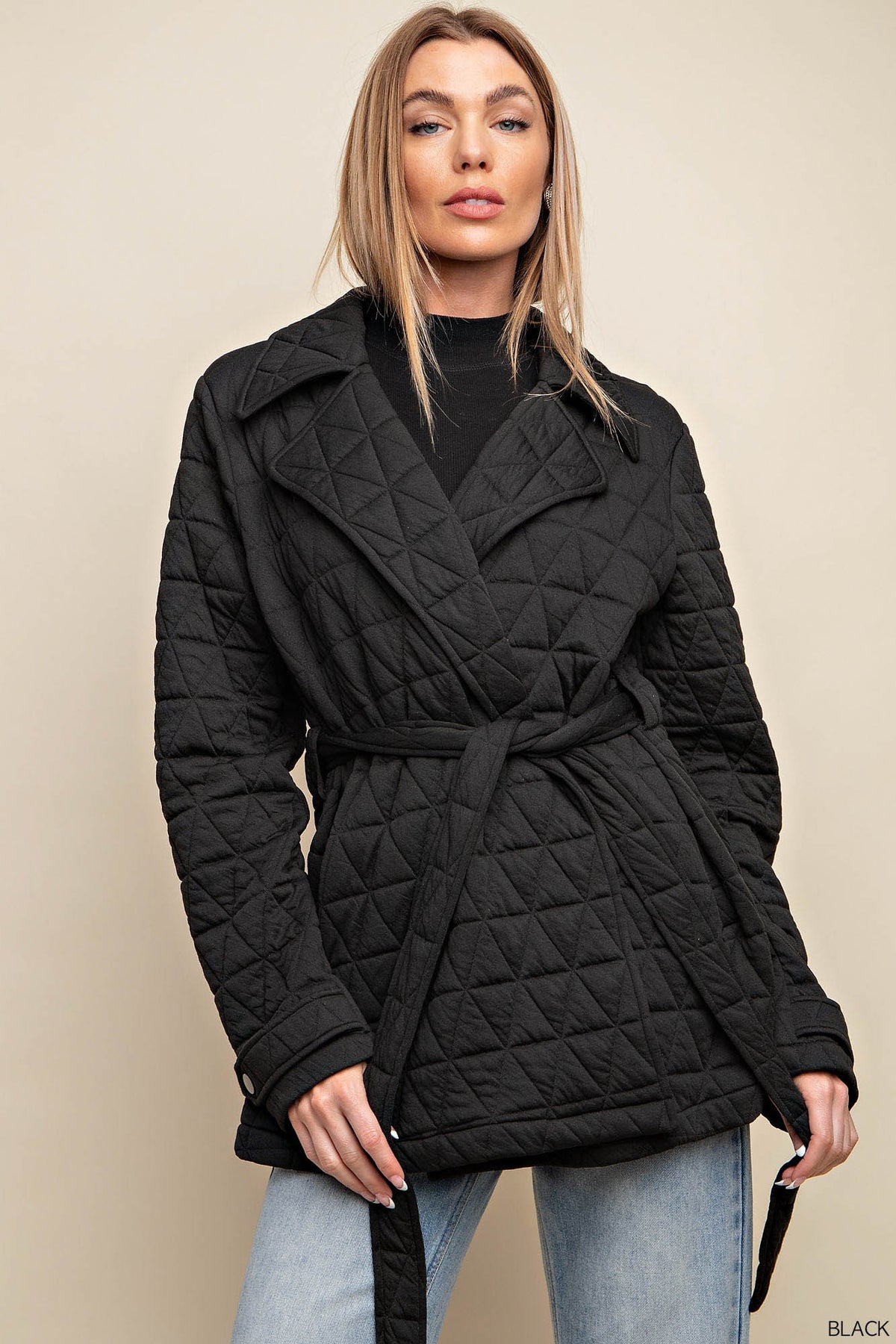 Quilted Perfection Jacket in Black