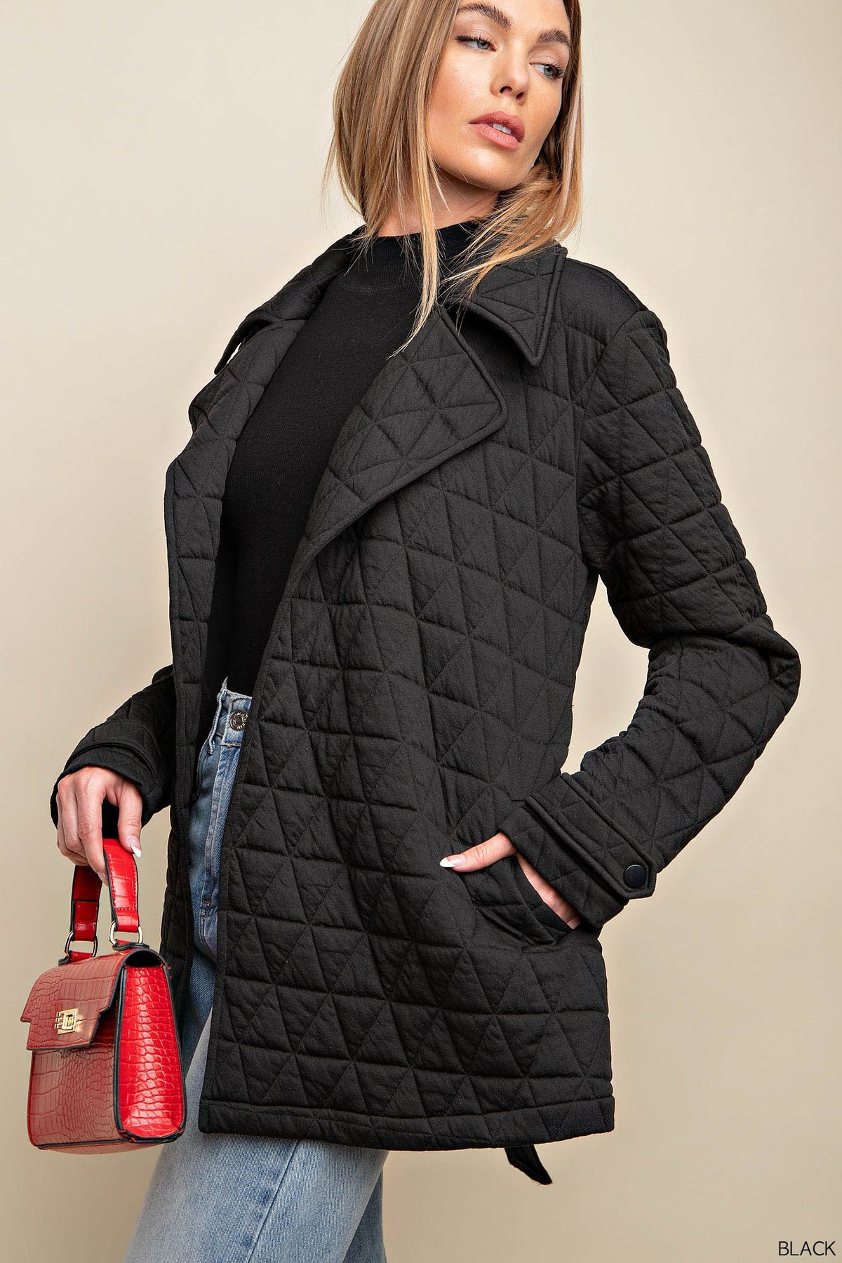 Quilted Perfection Jacket in Black