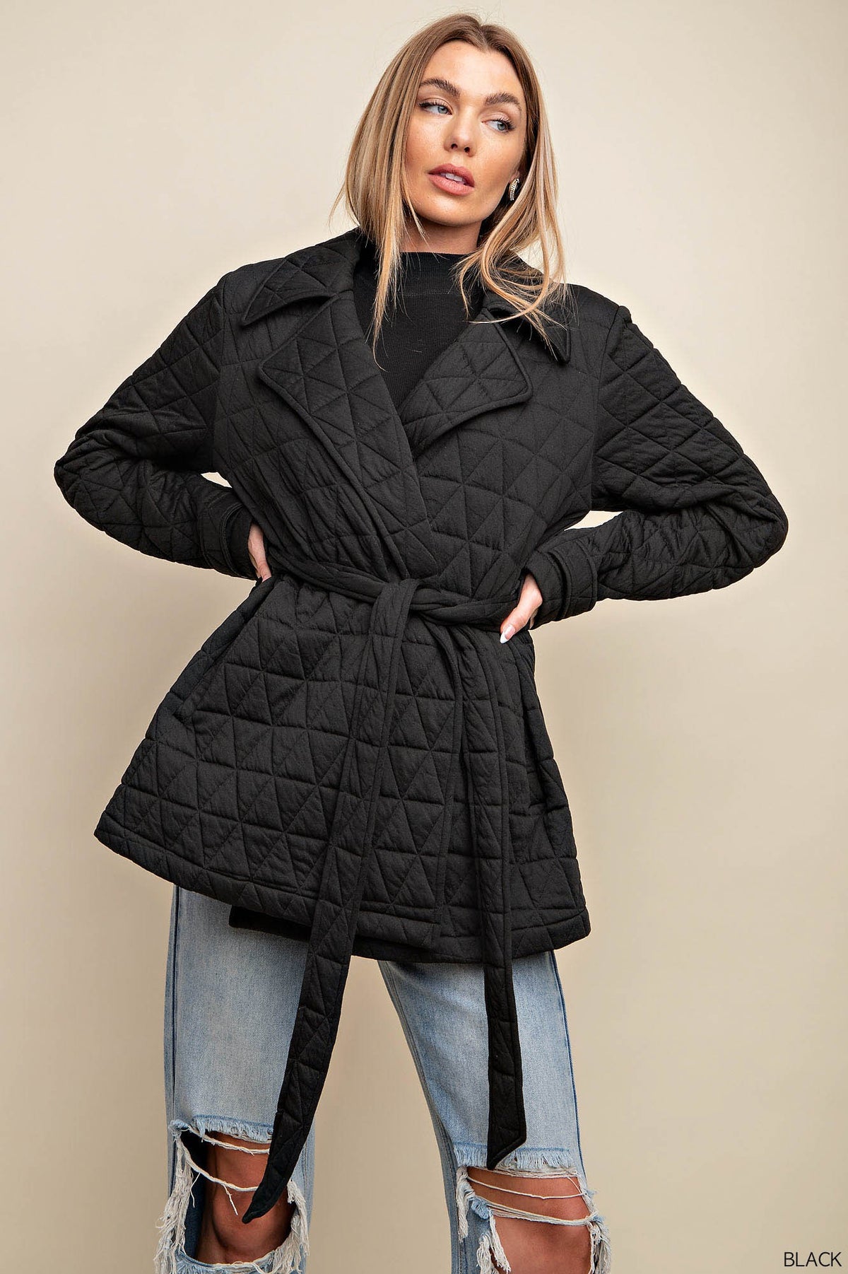 Quilted Perfection Jacket in Black