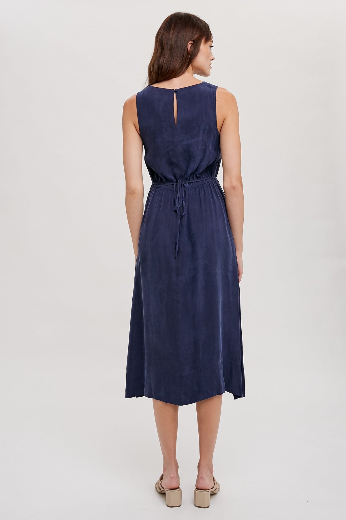 Evening Haze Midi Dress in Navy