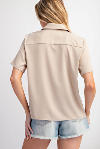 Professional Fun Satin Buttoned Top