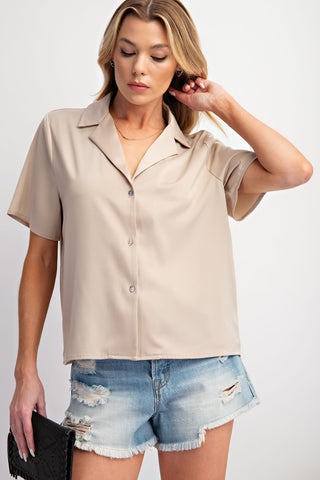 Professional Fun Satin Buttoned Top