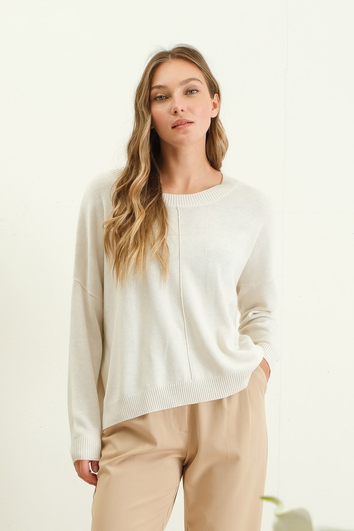 The Essential Layer Sweater in Cream