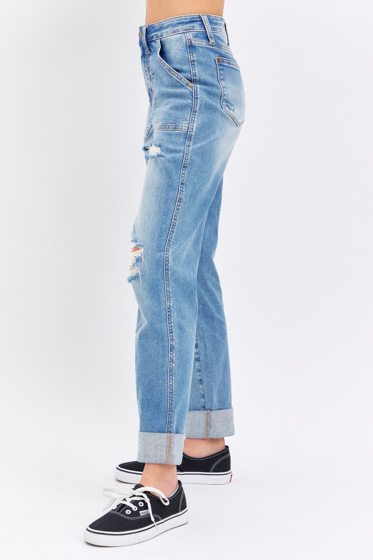 Pockets &amp; Patch Boyfriend Judy Blue Jeans