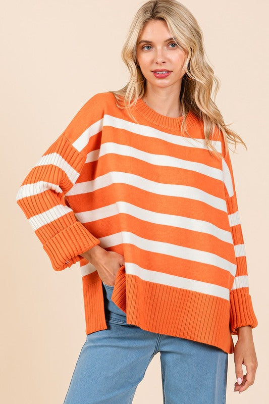 Big Game Orange Striped Sweater