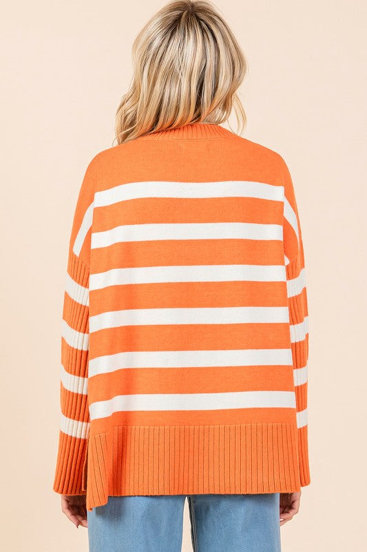 Big Game Orange Striped Sweater