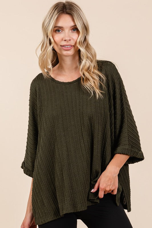 Twisted Up Knit Top in Olive