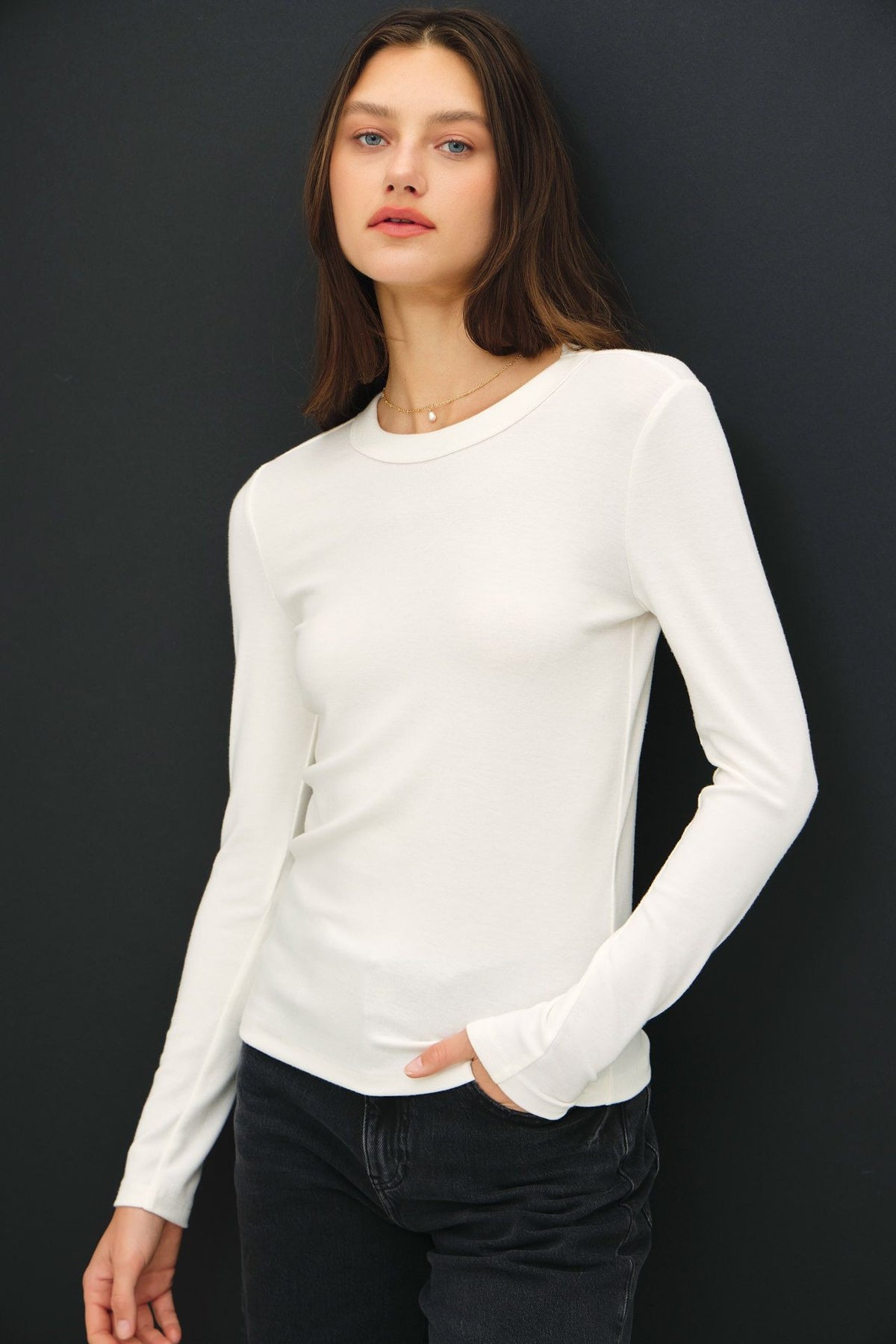 Soft Start Long Sleeve Top in Ivory