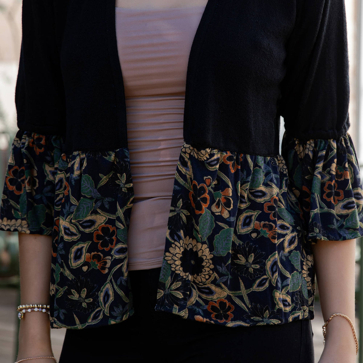 Forever In Flowers Cardigan in Black