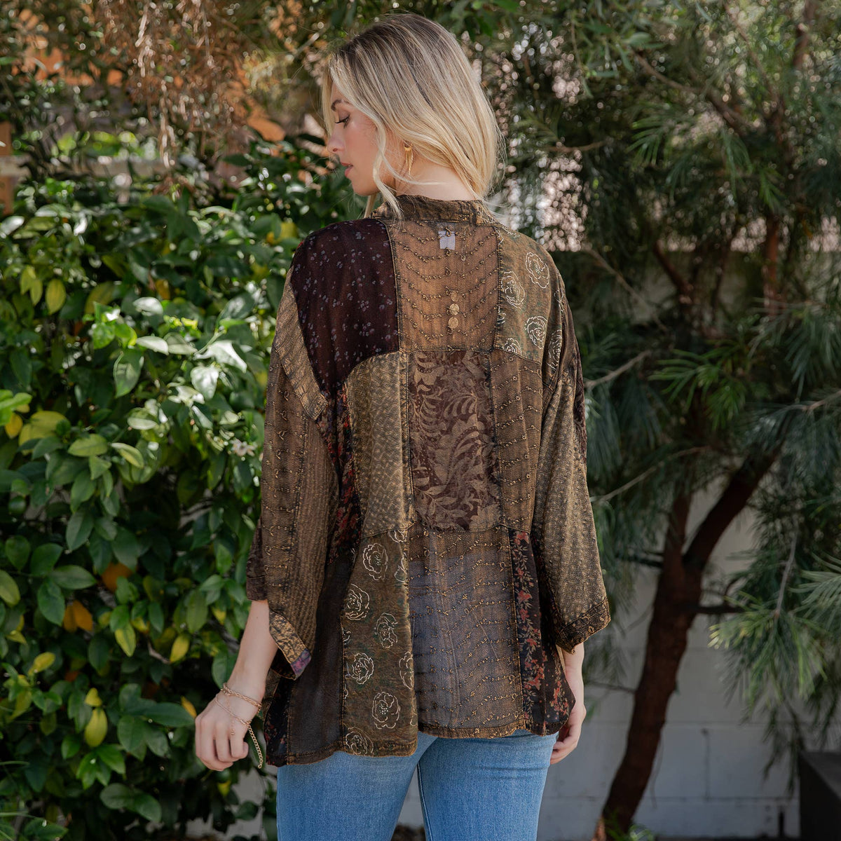 Patch Perfect Kimono in Amber