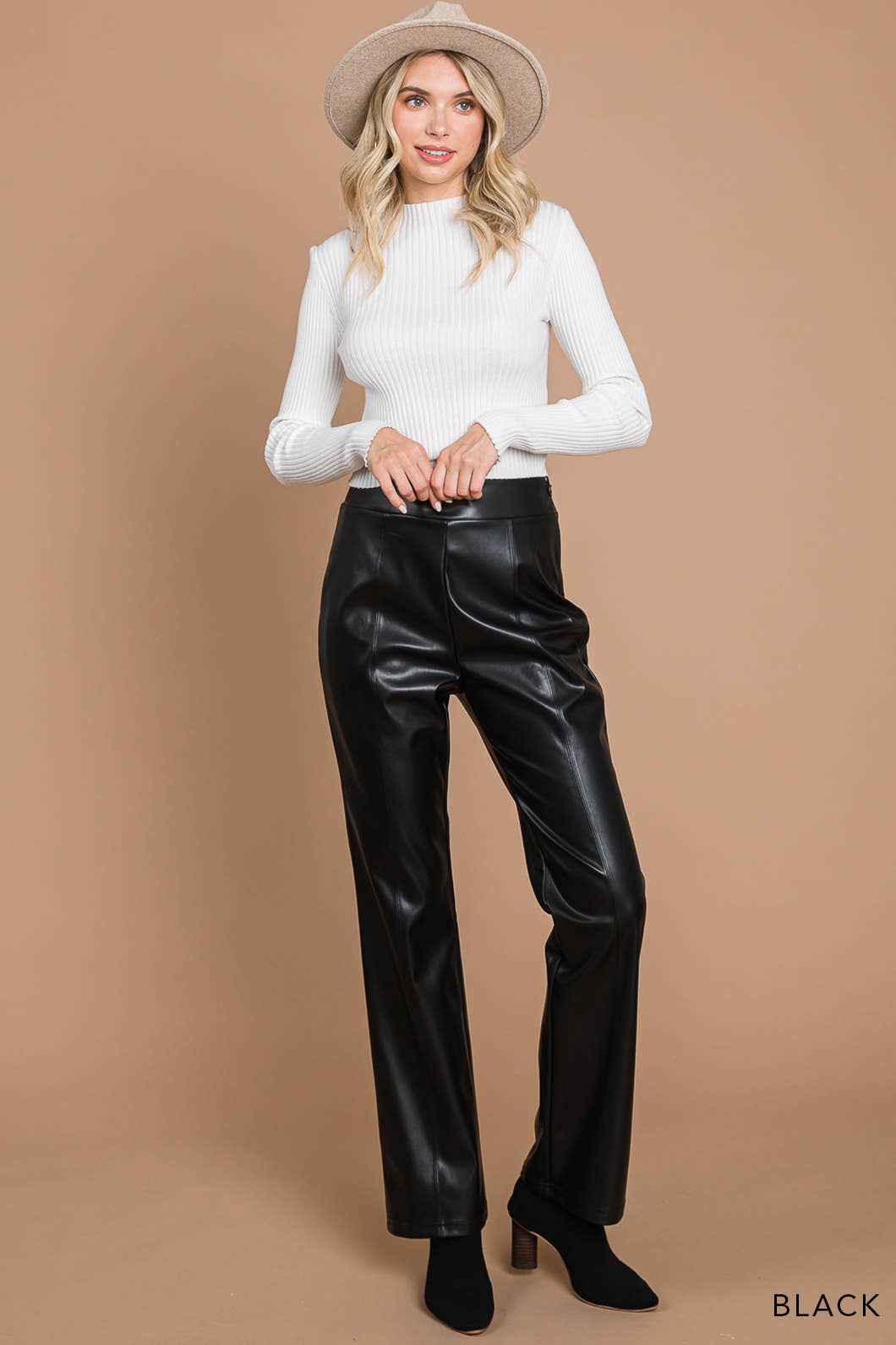 Stunner Faux Leather Flare Pants