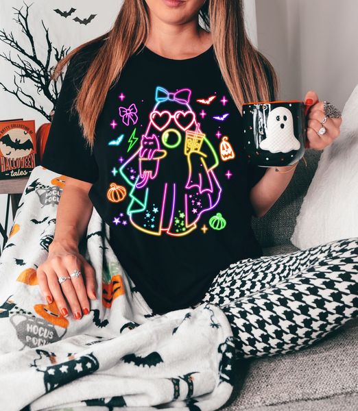 Neon Boo Ghost Graphic Tee