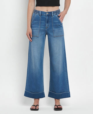 Kris Cuffed Wide Leg Vervet Jeans