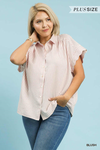 Sailor Scallop Blouse in Curvy