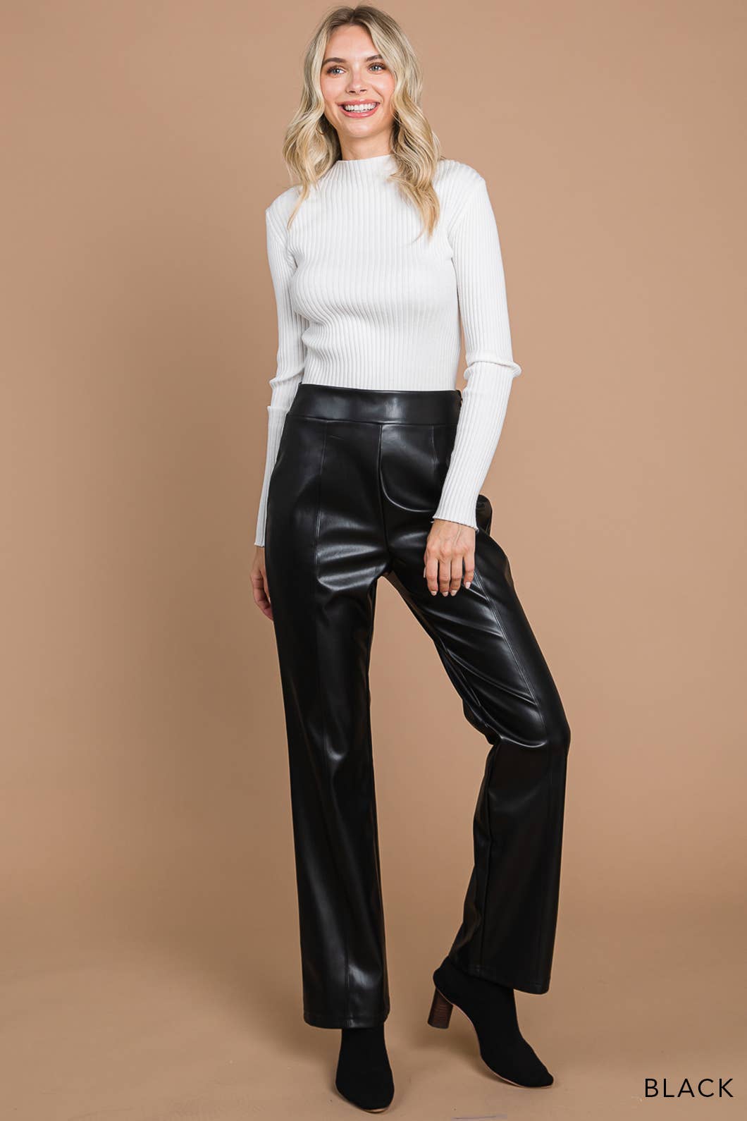 Stunner Faux Leather Flare Pants