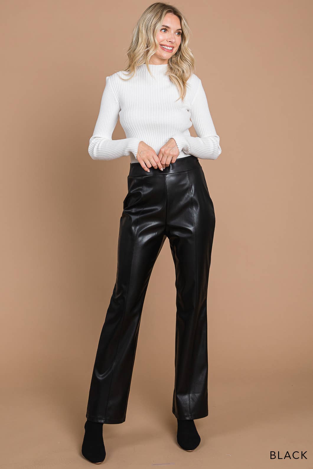 Stunner Faux Leather Flare Pants