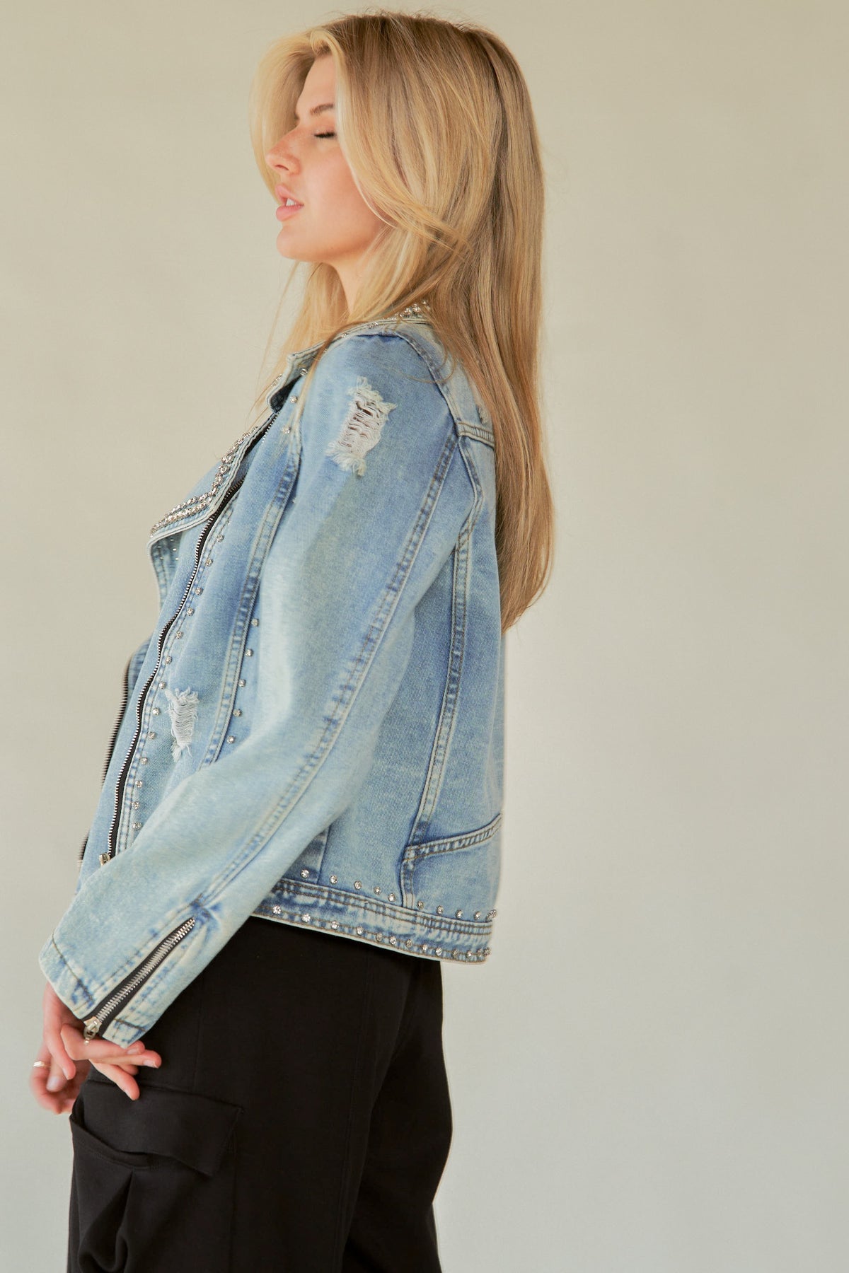 Amelia Rhinestone Denim Jacket