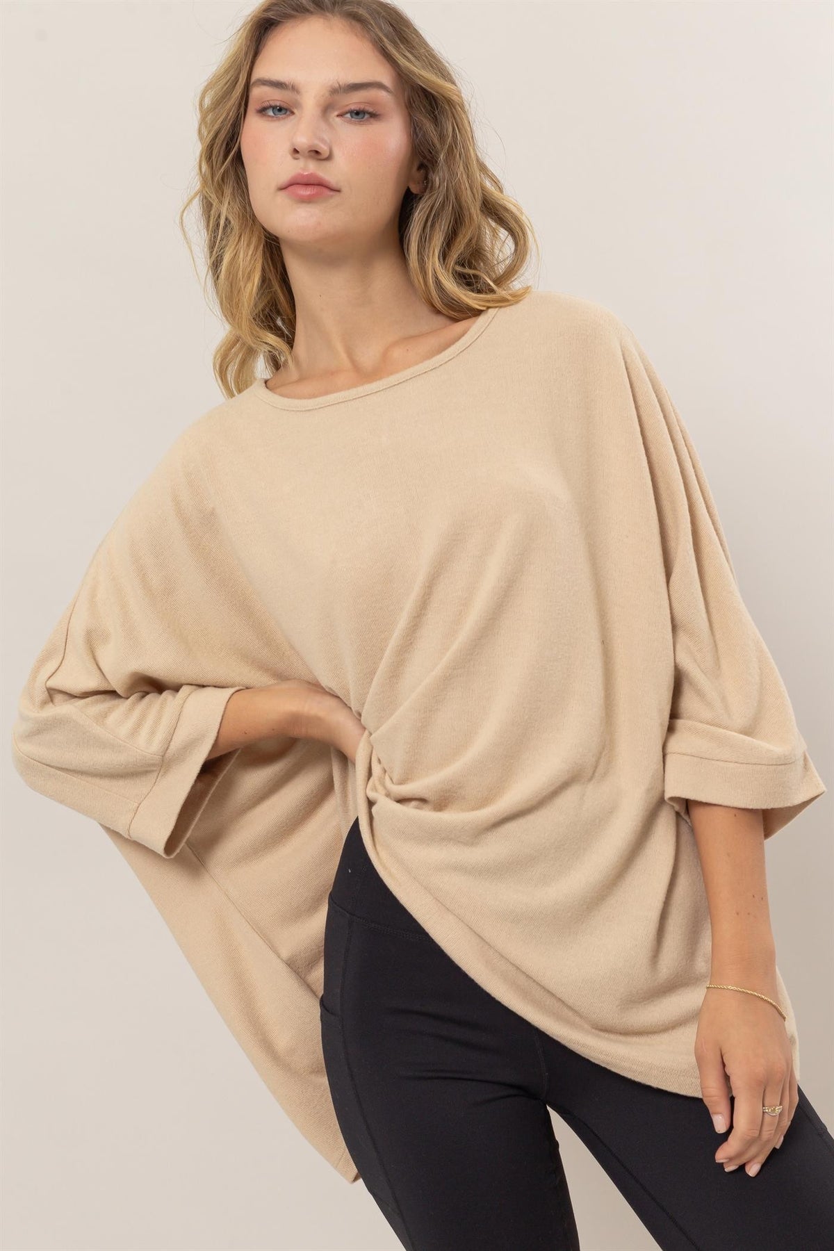 Weekend Vibes Top in Taupe