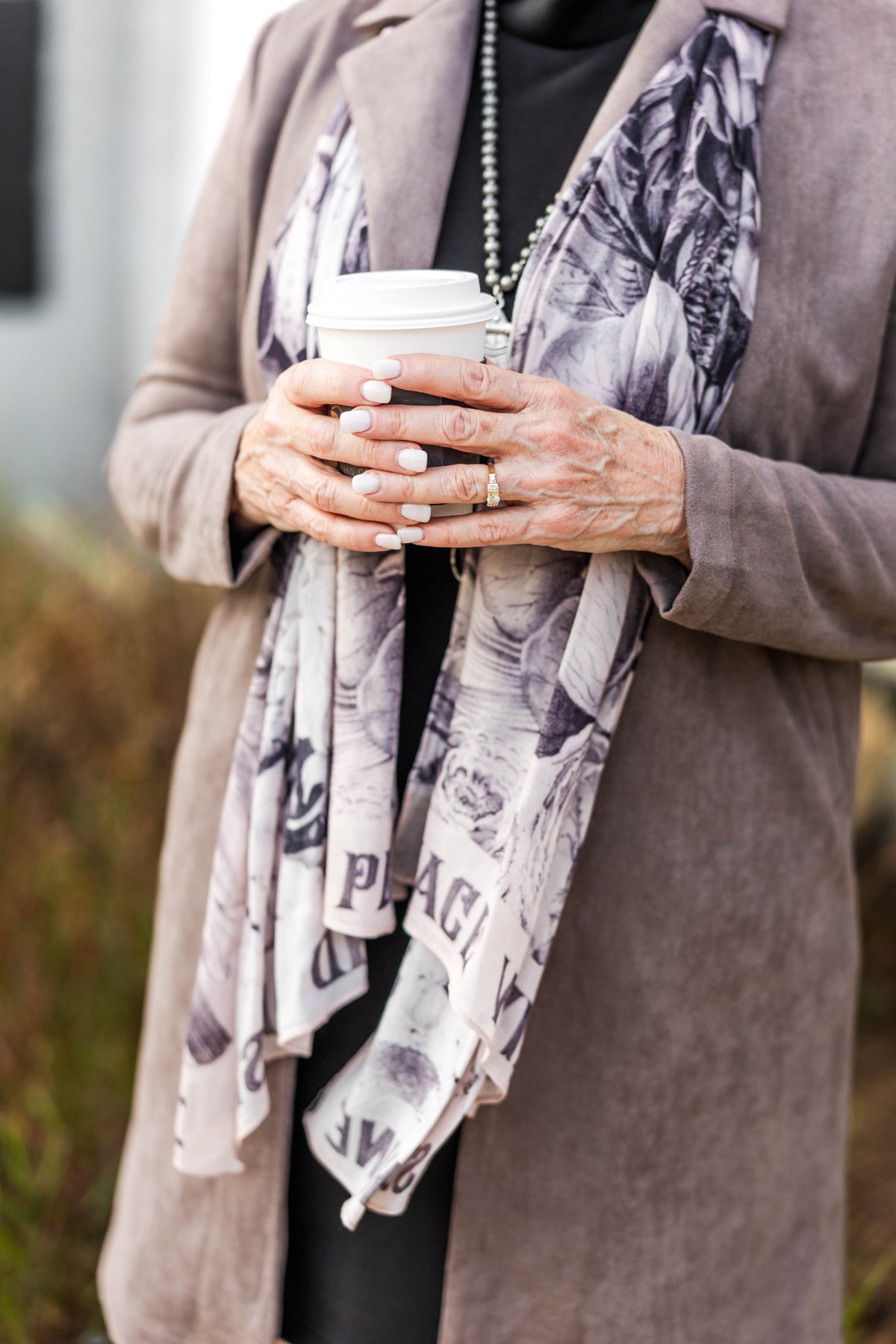 Peace Wine and Sunshine Printed Scarf