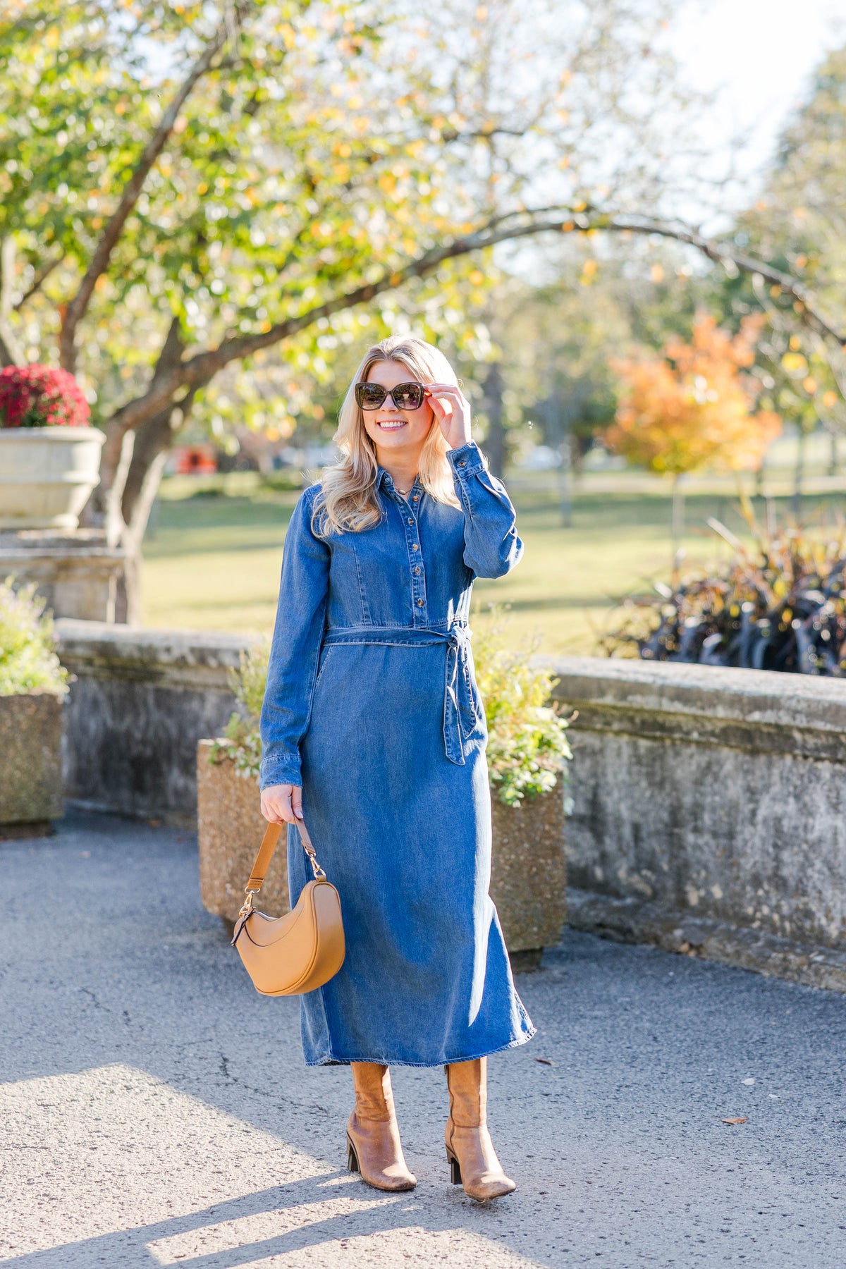 Frosty Mornings Chambray Midi Dress