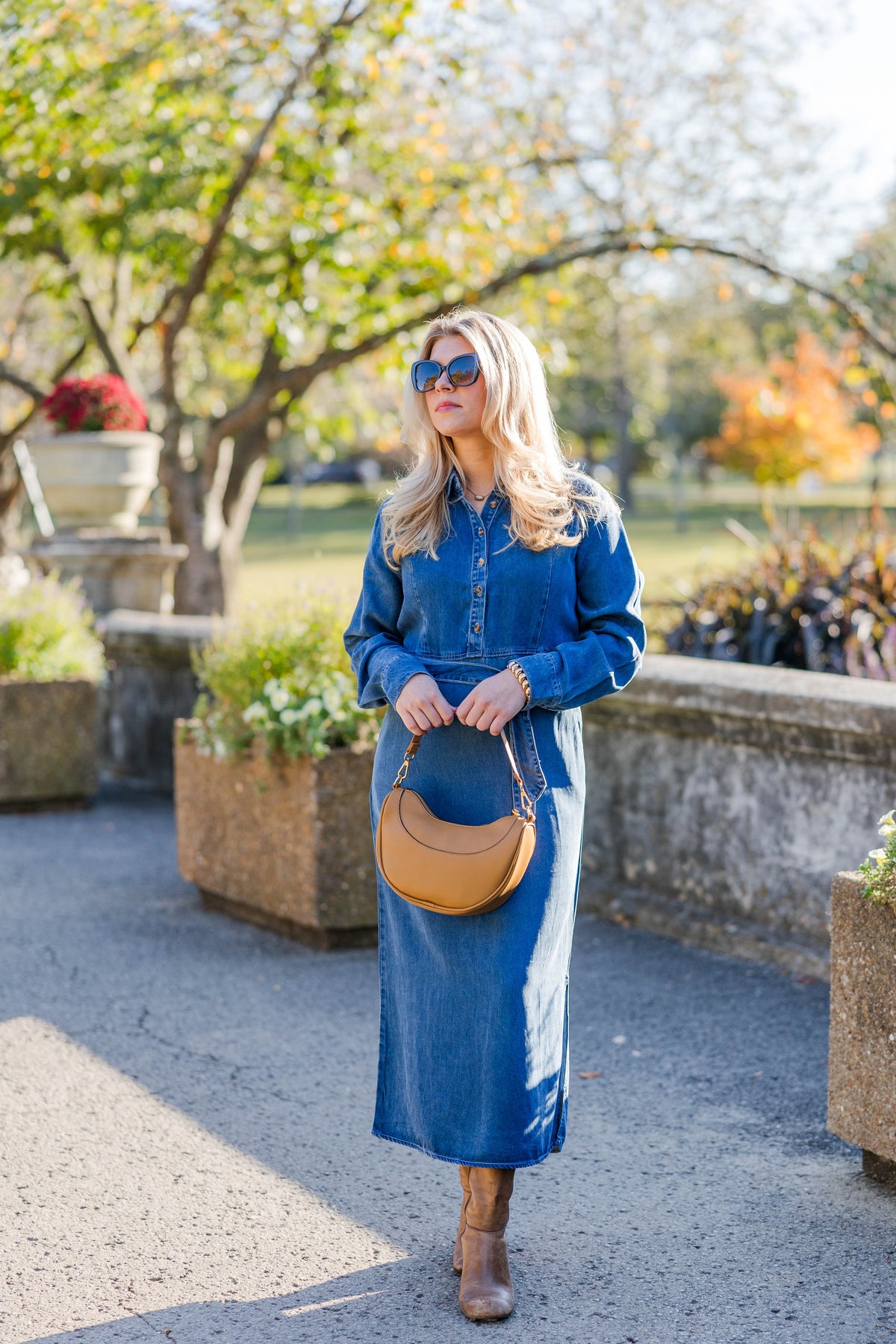 Frosty Mornings Chambray Midi Dress