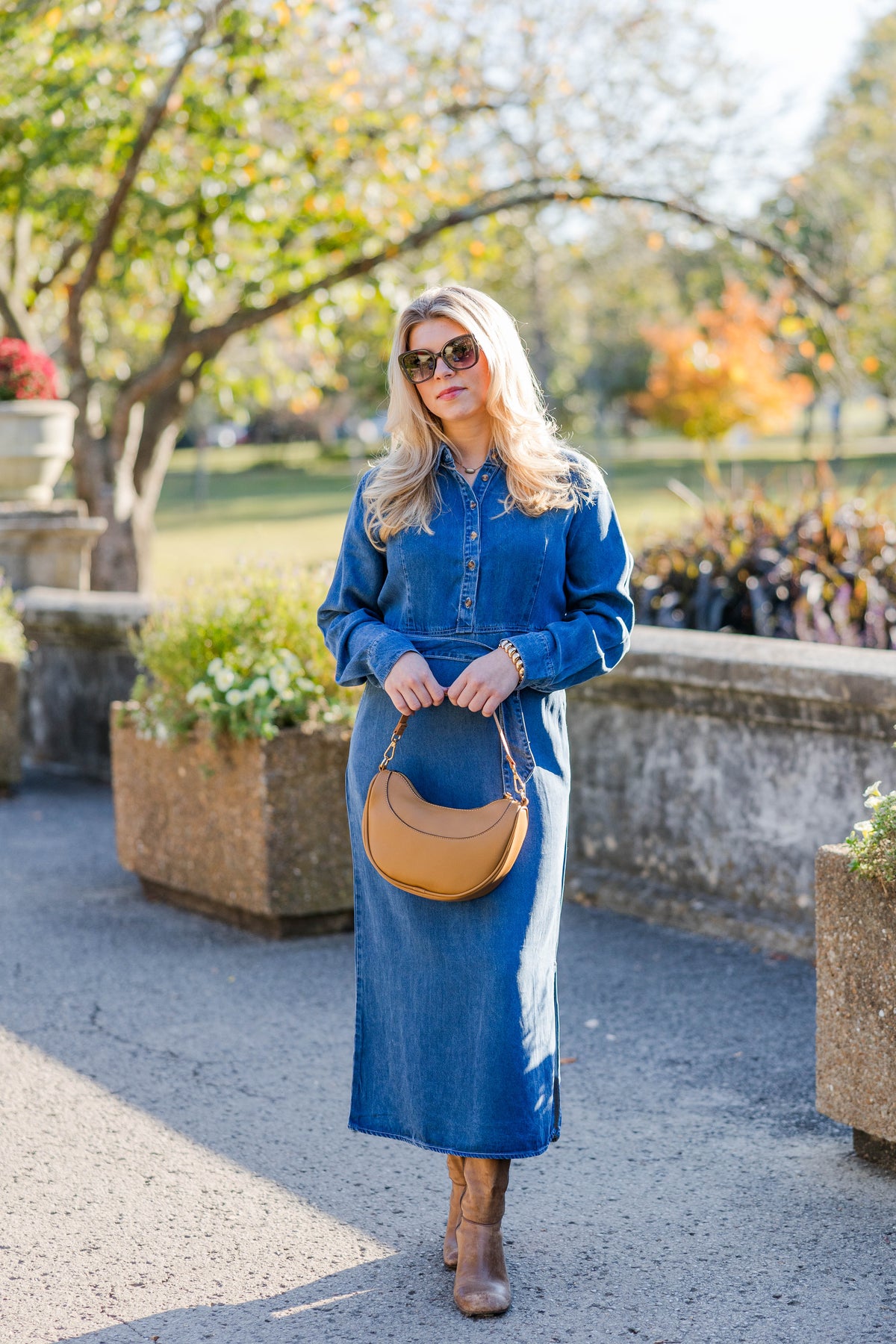 Frosty Mornings Chambray Midi Dress