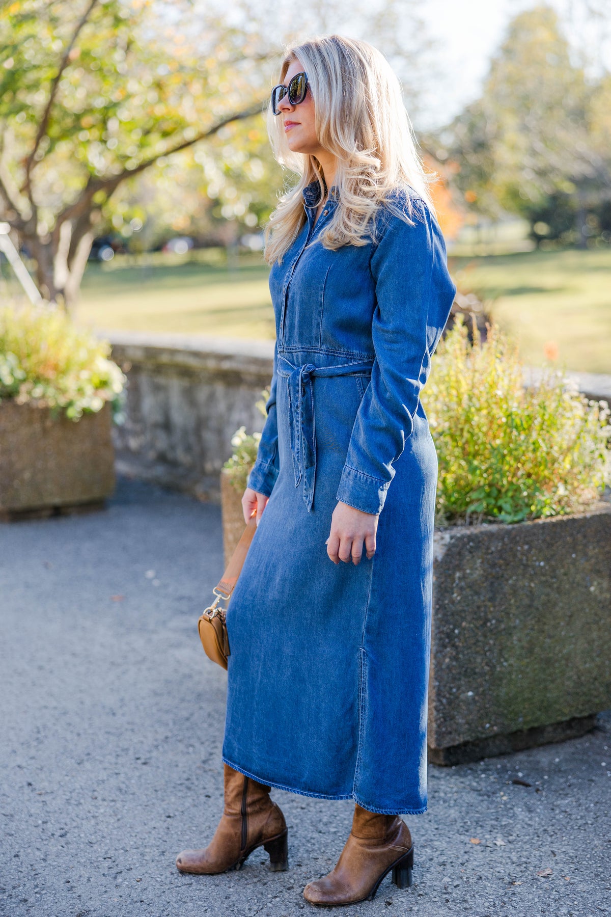 Frosty Mornings Chambray Midi Dress