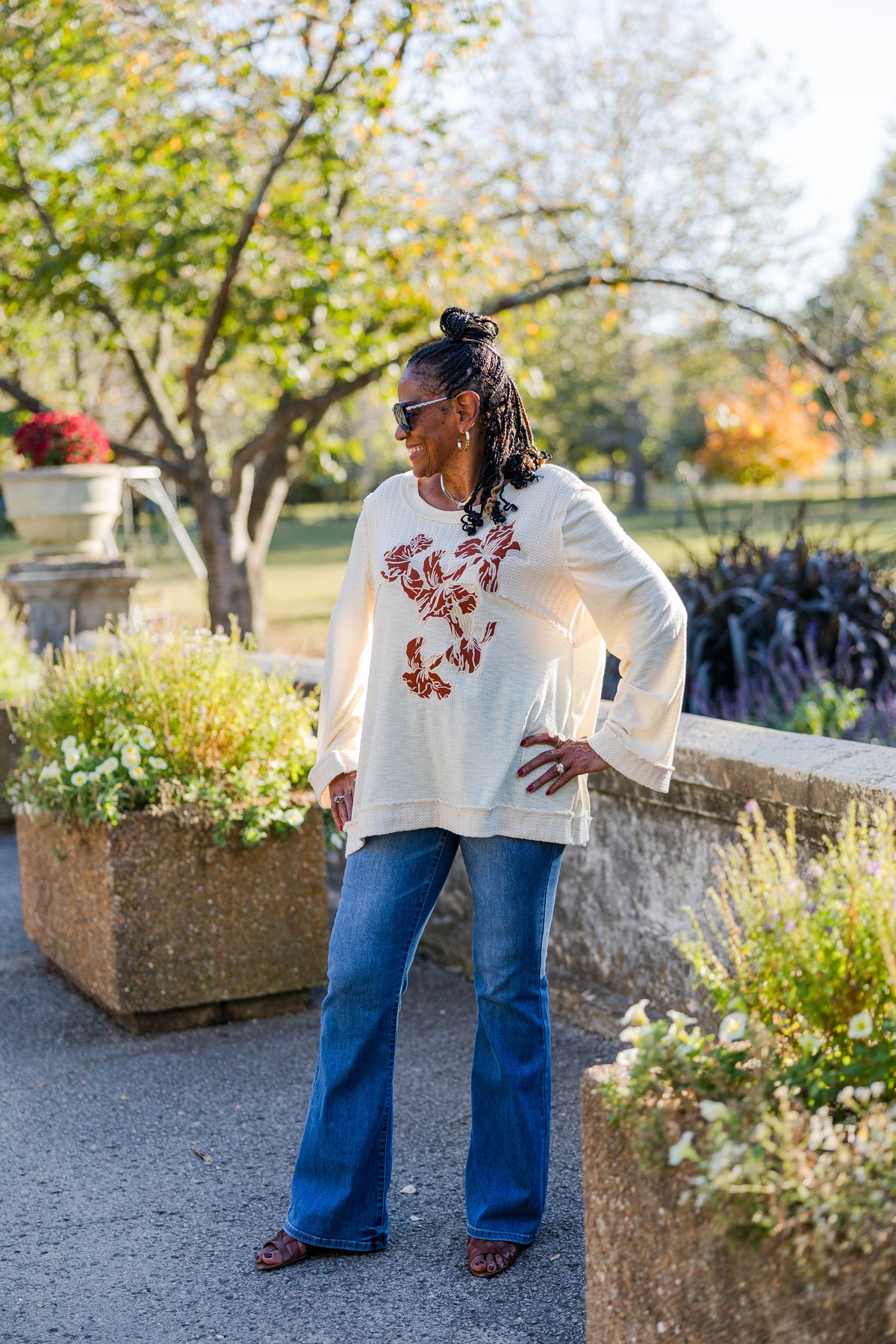 Autumn Petals Long Sleeve Top