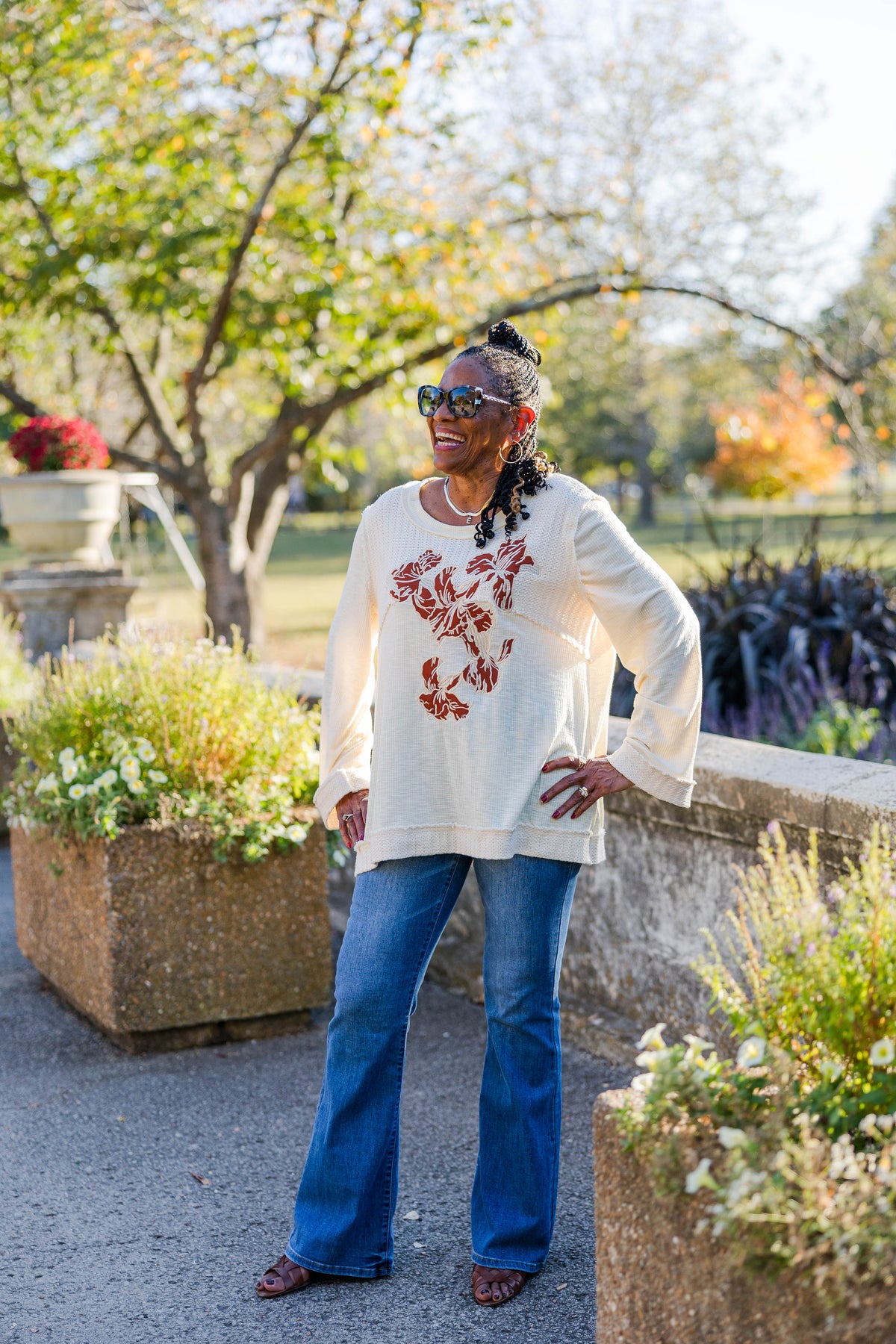 Autumn Petals Long Sleeve Top