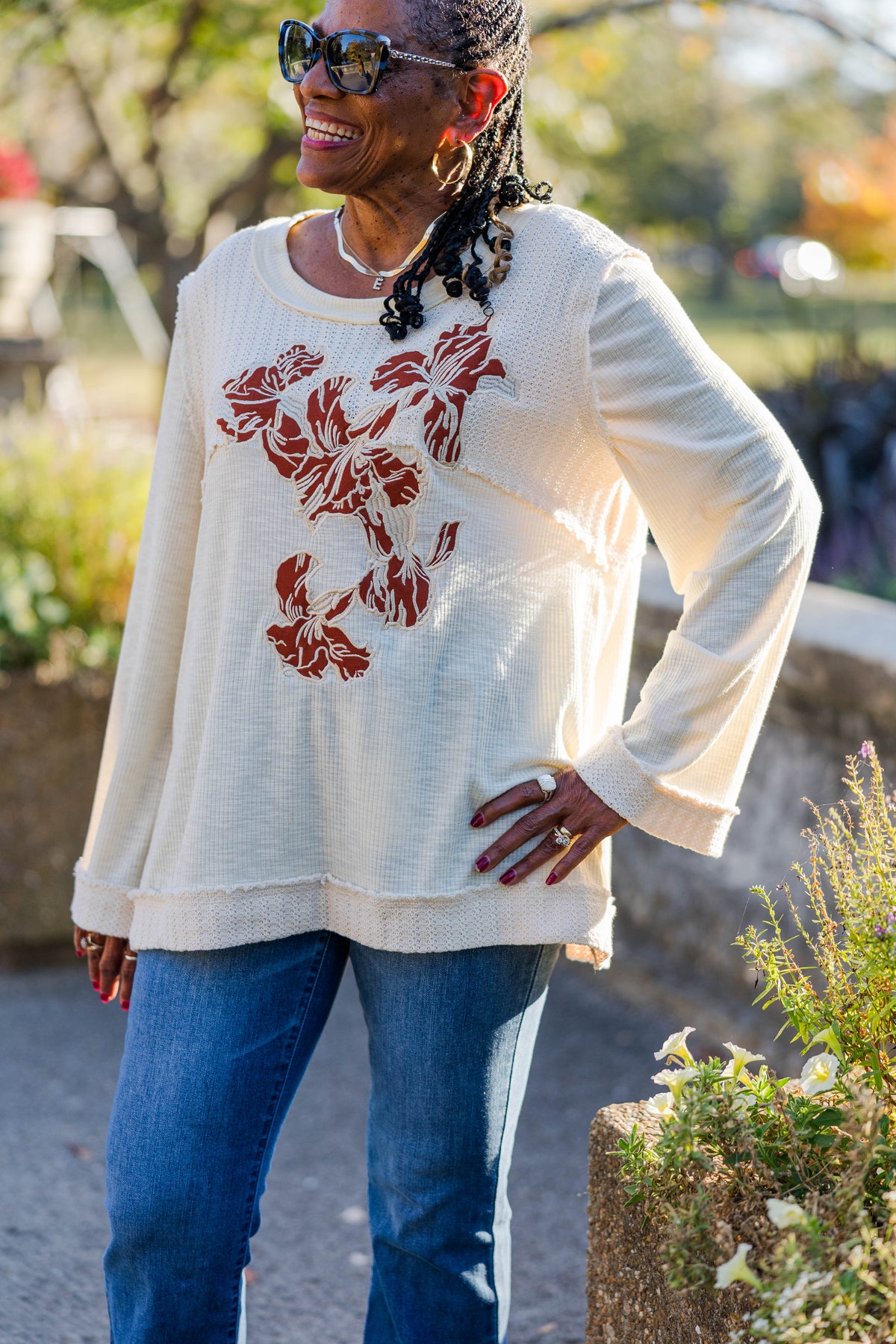 Autumn Petals Long Sleeve Top