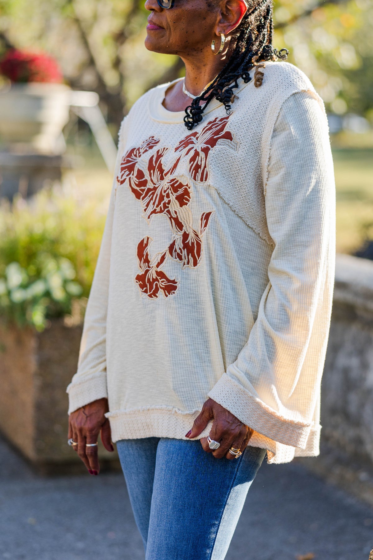 Autumn Petals Long Sleeve Top