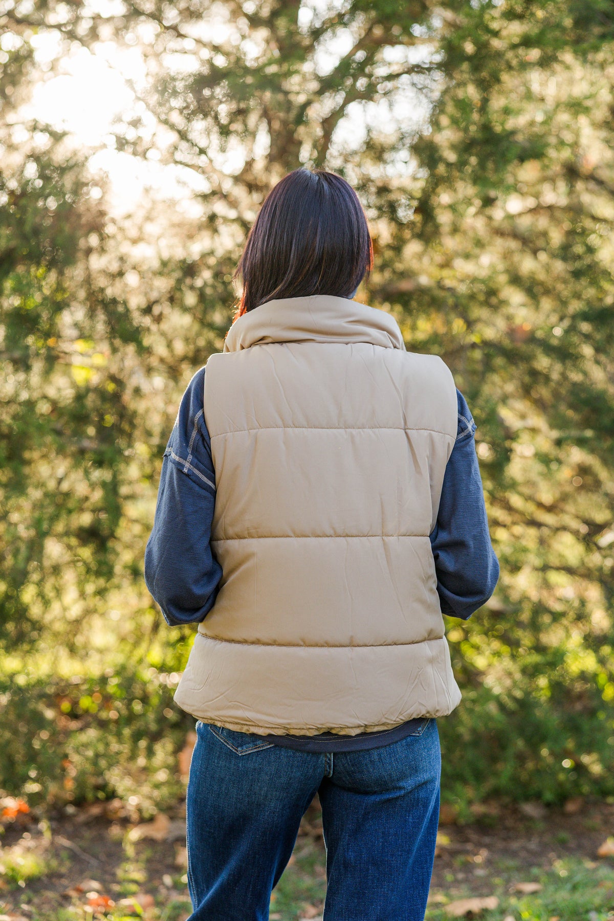 Chestnut Ruched Bomber Vest