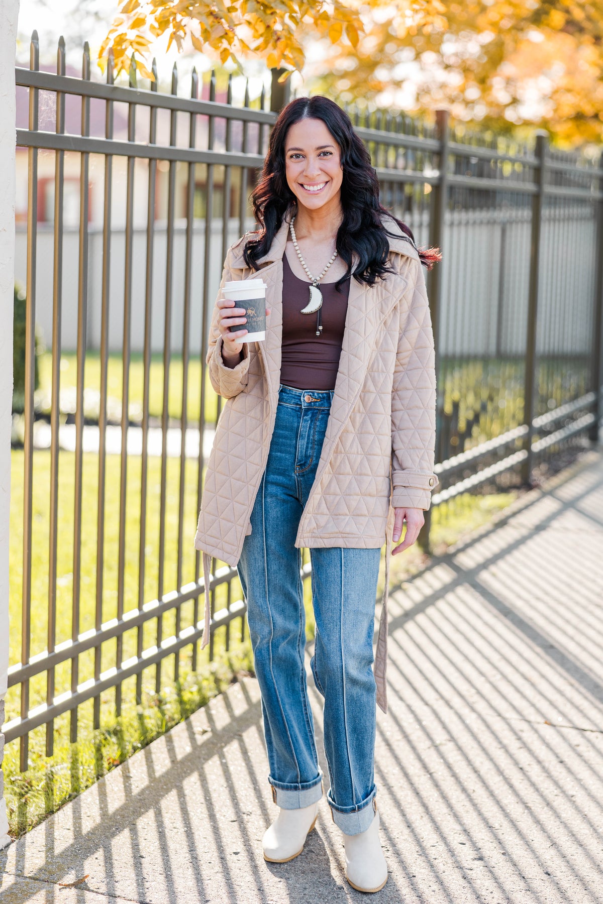 Quilted Perfection Jacket in Taupe