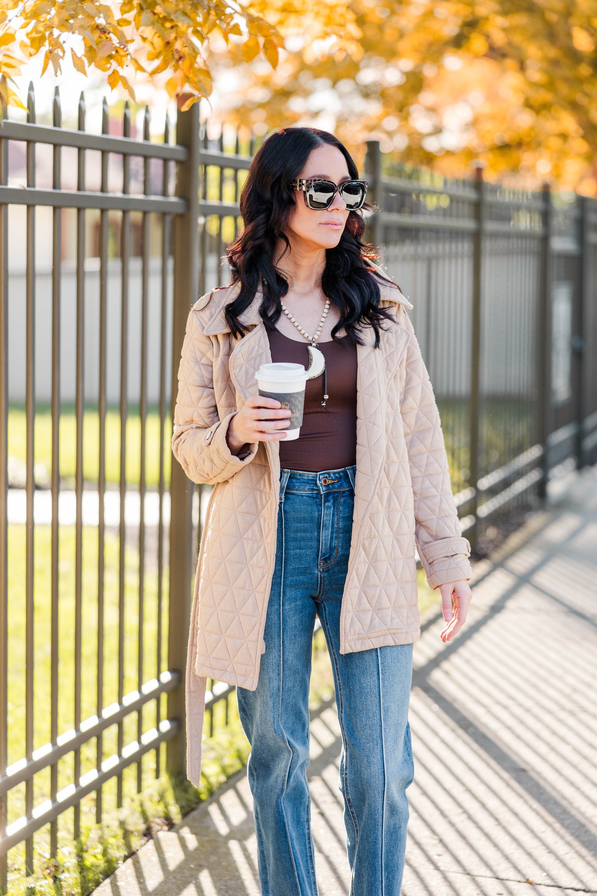 Quilted Perfection Jacket in Taupe