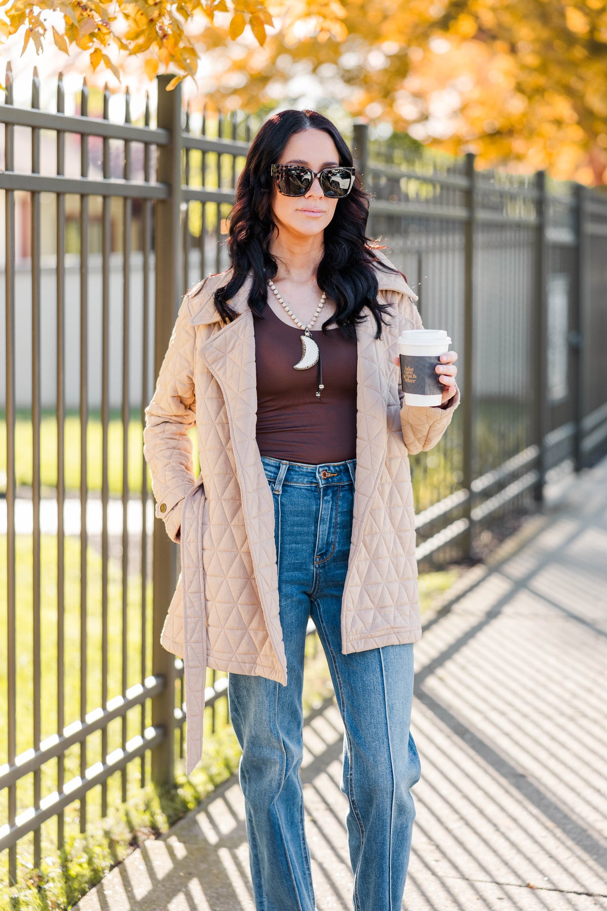 Quilted Perfection Jacket in Taupe