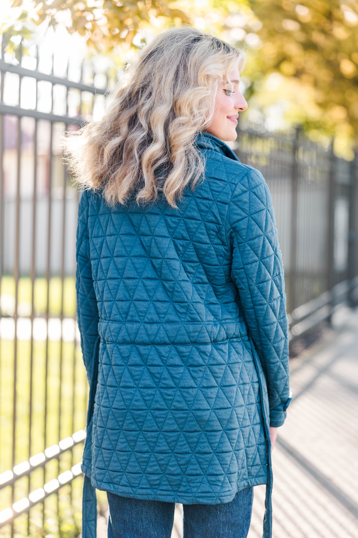 Quilted Perfection Jacket in Teal