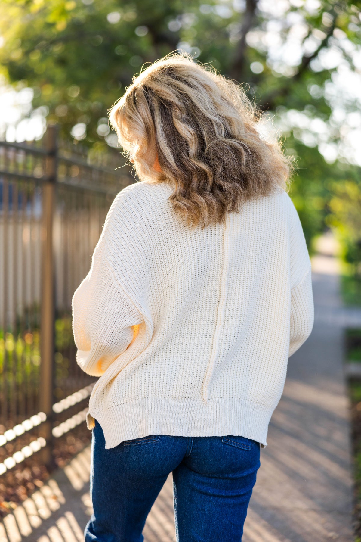 Garden of Peace Sweater in Cream