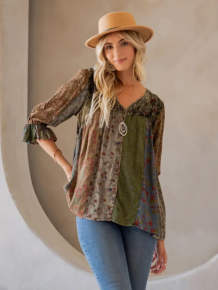 Boho Tapestry Patchwork Top