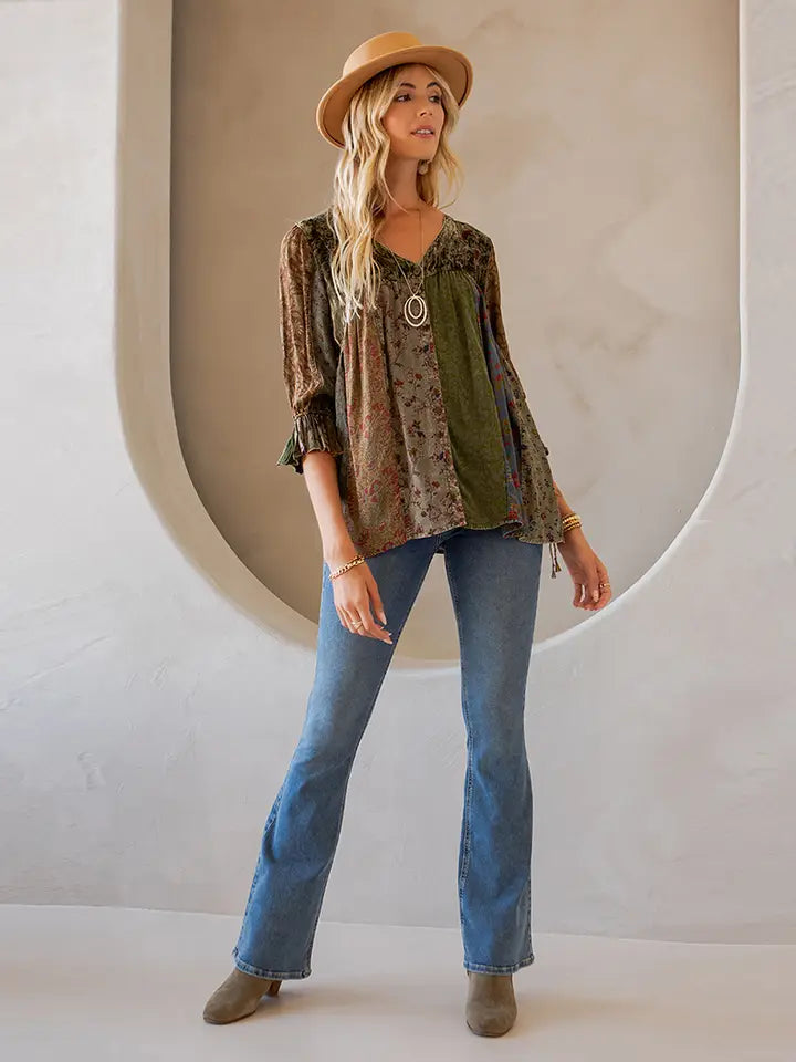 Boho Tapestry Patchwork Top