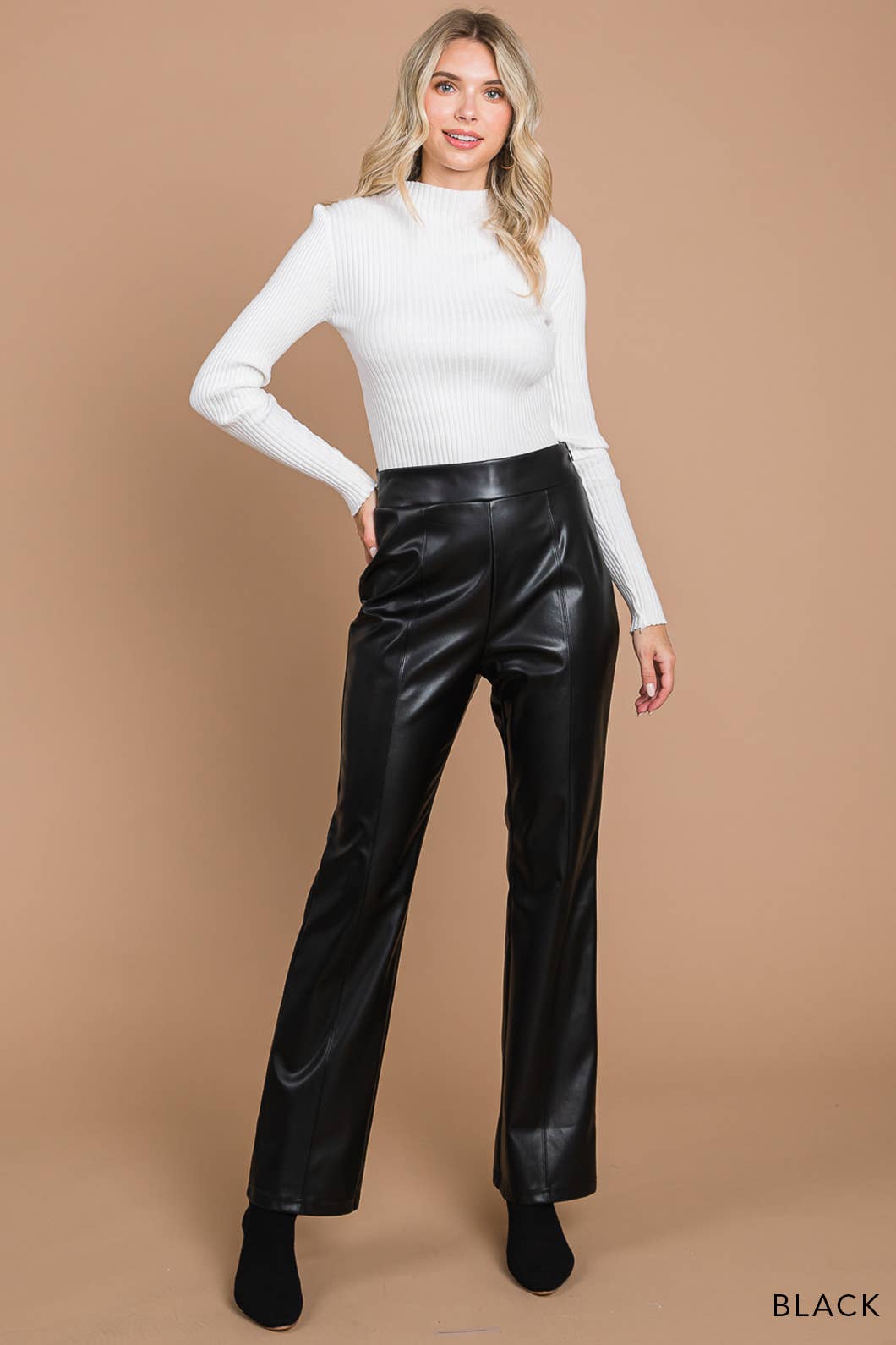 Stunner Faux Leather Flare Pants