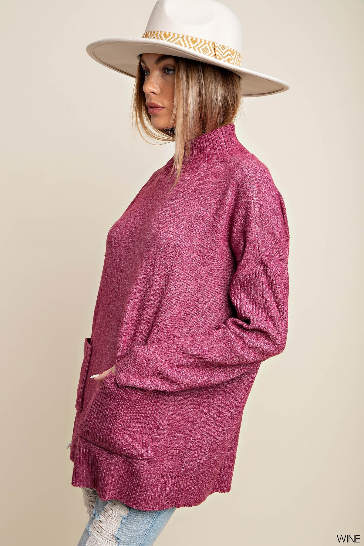 Soft Embrace Sweater in Wine