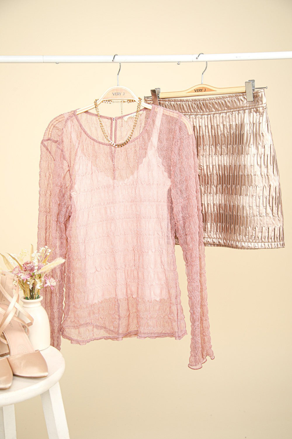 Radiant Glow Mesh Top in Pink