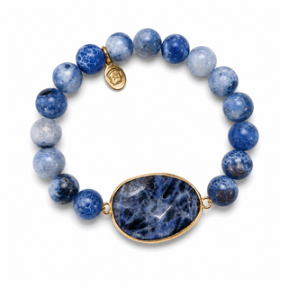 Blue Sodalite Stone Focal Bracelet