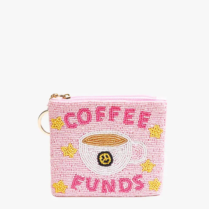 Ricki Beaded Coin Pouch | Coffee Funds